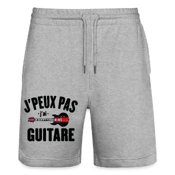 Je Peux Pas J'ai Guitare Cadeau Guitariste - Short de jogging bio TRAINER Stanley/Stella unisexe - gris chiné - Devant - Nik (191cm) & Marisol (170cm)
