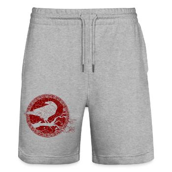 Viking Raabe - Nordic Celtic Gothic - Stanley/Stella Trainer Unisex Organic Jogging Shorts - heather grey - Front - Nik (191cm) & Marisol (170cm)