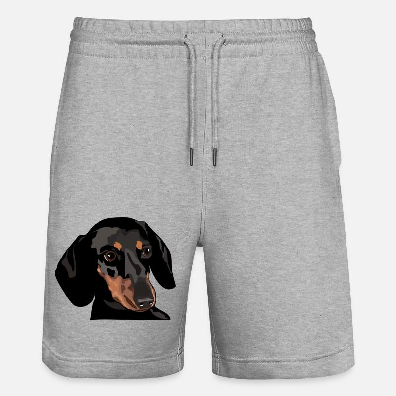 Tête de teckel - Short de jogging bio TRAINER Stanley/Stella unisexe - gris chiné
