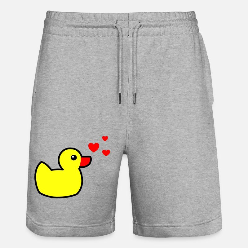 Canard grinçant Jaune Saint-Valentin - Short de jogging bio TRAINER Stanley/Stella unisexe - gris chiné