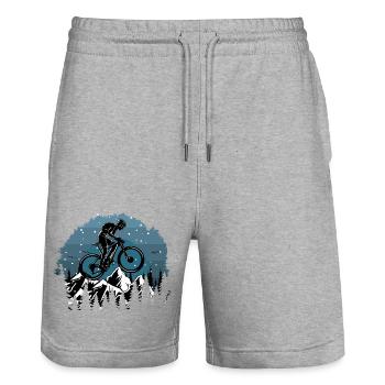 Fahrrad MTB - Stanley/Stella Unisex Bio Joggingshorts Trainer  - Grau meliert - Vorne - Nik (191cm) & Marisol (170cm)