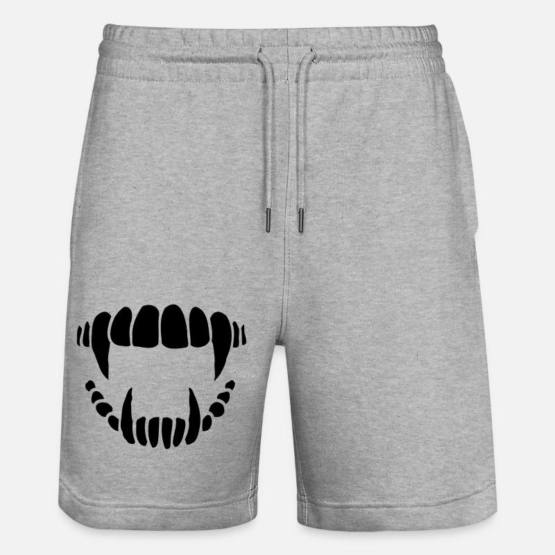 Conception de dents de vampire - Short de jogging bio TRAINER Stanley/Stella unisexe - gris chiné
