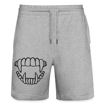 Concevoir des dents de vampire - Short de jogging bio TRAINER Stanley/Stella unisexe - gris chiné - Devant - Nik (191cm) & Marisol (170cm)