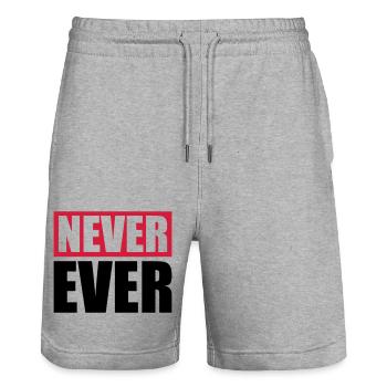 Never Ever Balken - Stanley/Stella Unisex Bio Joggingshorts Trainer  - Grau meliert - Vorne - Nik (191cm) & Marisol (170cm)