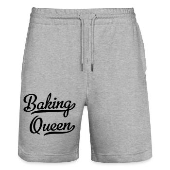 Bake - Stanley/Stella Trainer Unisex Organic Jogging Shorts - heather grey - Front - Nik (191cm) & Marisol (170cm)