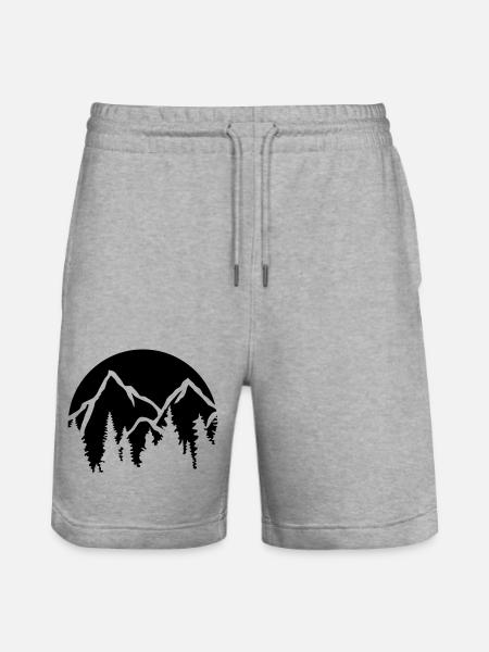 Conifers Mountains Sun - Stanley/Stella Trainer Unisex Organic Jogging Shorts - heather grey
