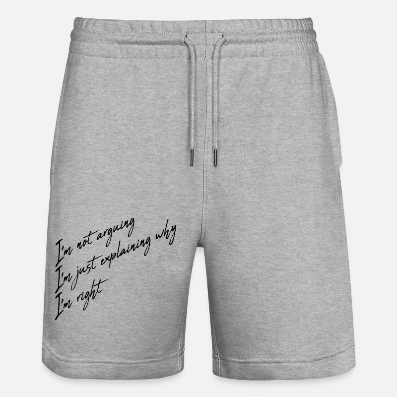 Je ne discute pas - Short de jogging bio TRAINER Stanley/Stella unisexe - gris chiné