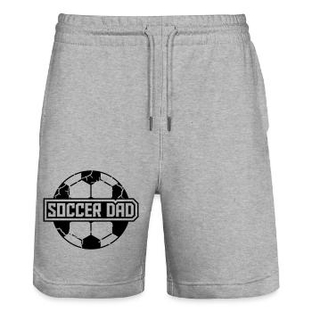 Sport Logo Soccer Dad - Stanley/Stella Unisex Bio Joggingshorts Trainer  - Grau meliert - Vorne - Nik (191cm) & Marisol (170cm)