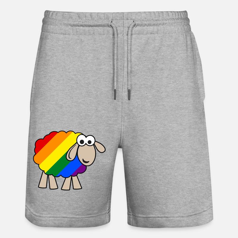 Mouton arc-en-ciel - Short de jogging bio TRAINER Stanley/Stella unisexe - gris chiné