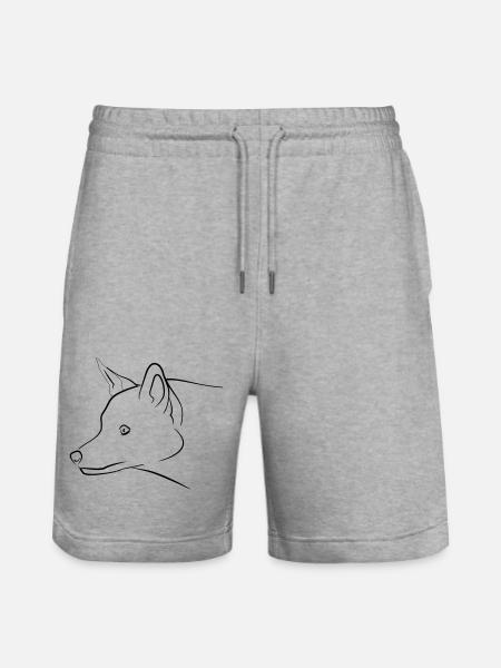Fuchs Grafik schwarz - Stanley/Stella Unisex Bio Joggingshorts Trainer  - Grau meliert
