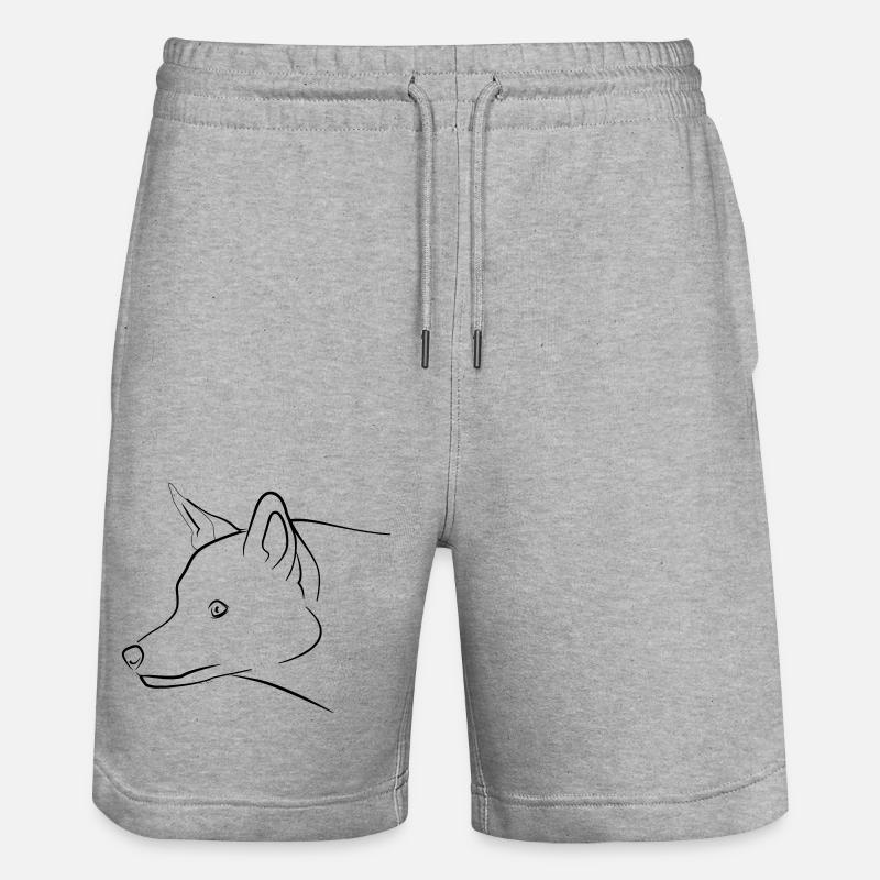 Fuchs Grafik schwarz - Stanley/Stella Unisex Bio Joggingshorts Trainer  - Grau meliert