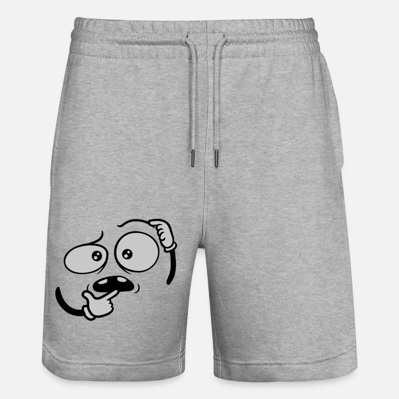 Hand Geste skeptisches Gesicht - Stanley/Stella Unisex Bio Joggingshorts Trainer  - Grau meliert