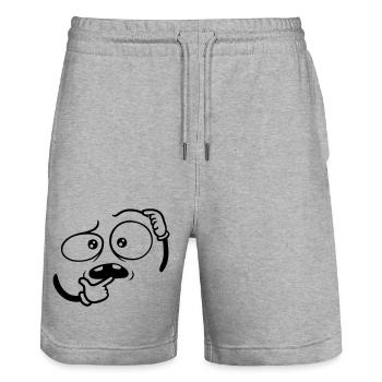 Doubtful Hand Gesture Face - Stanley/Stella Trainer Unisex Organic Jogging Shorts - heather grey - Front - Nik (191cm) & Marisol (170cm)