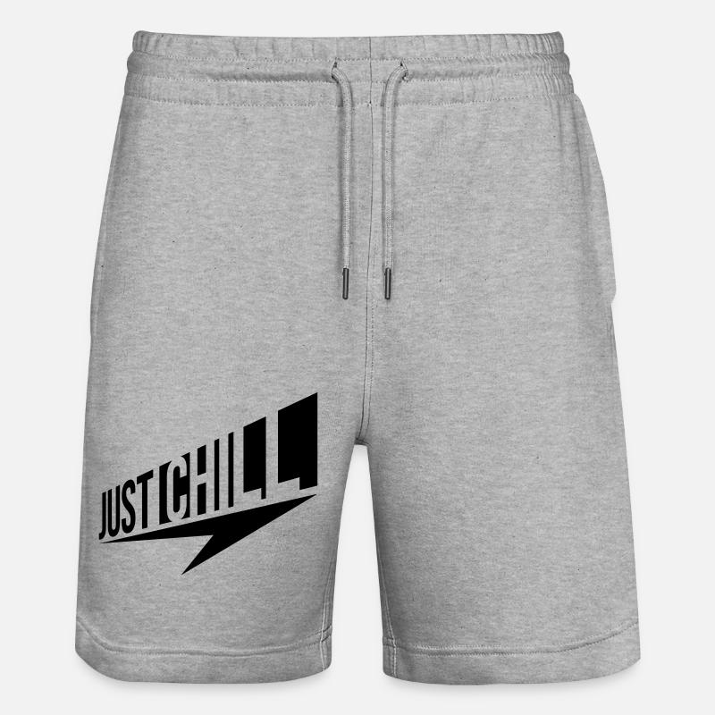 Just Chill Text Logo - Short de jogging bio TRAINER Stanley/Stella unisexe - gris chiné