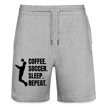 Fußball Fußballtrainer Fußballspieler Fußballer - Stanley/Stella Unisex Bio Joggingshorts Trainer  - Grau meliert - Vorne - Nik (191cm) & Marisol (170cm)