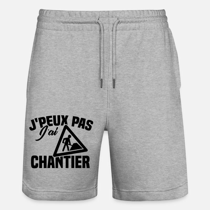 J'peux pas J'ai chantier - Short de jogging bio TRAINER Stanley/Stella unisexe - gris chiné