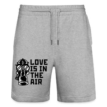l’amour dans l’air - Short de jogging bio TRAINER Stanley/Stella unisexe - gris chiné - Devant - Nik (191cm) & Marisol (170cm)