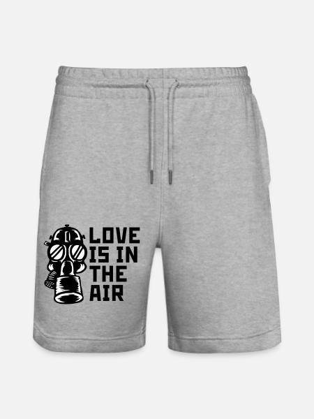 love in the air - Stanley/Stella Trainer Unisex Organic Jogging Shorts - heather grey