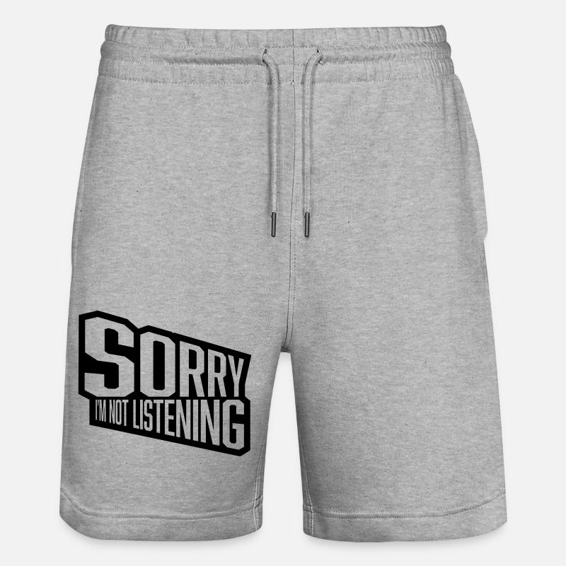 désolé de ne pas écouter - Short de jogging bio TRAINER Stanley/Stella unisexe - gris chiné