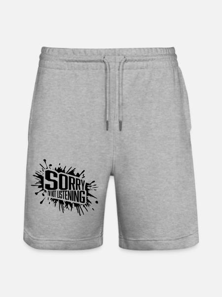 désolé de ne pas écouter - Short de jogging bio TRAINER Stanley/Stella unisexe - gris chiné
