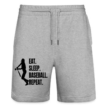 Baseball Baseball Game Cadeau Baseball Lover - Short de jogging bio TRAINER Stanley/Stella unisexe - gris chiné - Devant - Nik (191cm) & Marisol (170cm)
