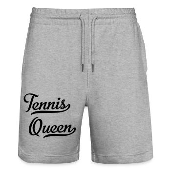 Reine du tennis - Short de jogging bio TRAINER Stanley/Stella unisexe - gris chiné - Devant - Nik (191cm) & Marisol (170cm)