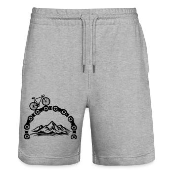 Radsport Bike Fahrrad Sport Radeln Biker Cycling - Stanley/Stella Unisex Bio Joggingshorts Trainer  - Grau meliert - Vorne - Nik (191cm) & Marisol (170cm)