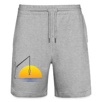 Pêche Pêche Hameçon Pêche Pêche Pêche Pêche Pêche Pêcheur - Short de jogging bio TRAINER Stanley/Stella unisexe - gris chiné - Devant - Nik (191cm) & Marisol (170cm)
