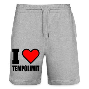 I love tempolimit - Stanley/Stella Unisex Bio Joggingshorts Trainer  - Grau meliert - Vorne - Nik (191cm) & Marisol (170cm)