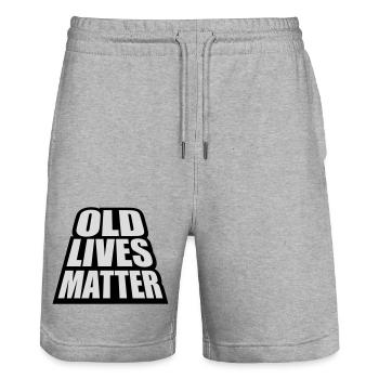 old lives matter quote - Stanley/Stella Trainer Unisex Organic Jogging Shorts - heather grey - Front - Nik (191cm) & Marisol (170cm)