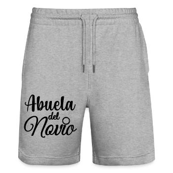 Abuela del Novio Groom's Grandmother Wedding Gift - Stanley/Stella Trainer Unisex Organic Jogging Shorts - heather grey - Front - Nik (191cm) & Marisol (170cm)