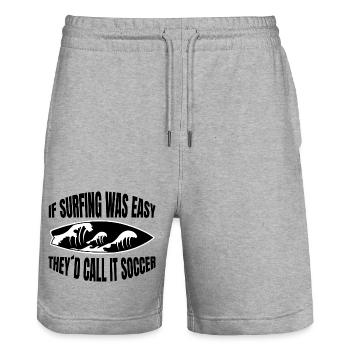 Surferin Wellenreiten Surfbrett Surflehrer surfen - Stanley/Stella Unisex Bio Joggingshorts Trainer  - Grau meliert - Vorne - Nik (191cm) & Marisol (170cm)