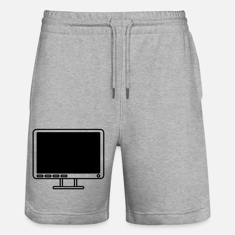 Bildschirm Anzeige Computer Icon - Stanley/Stella Unisex Bio Joggingshorts Trainer  - Grau meliert