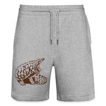 Coole Schuppentierskizze Grafik Wildlife Kreatur - Stanley/Stella Unisex Bio Joggingshorts Trainer  - Grau meliert - Vorne - Nik (191cm) & Marisol (170cm)