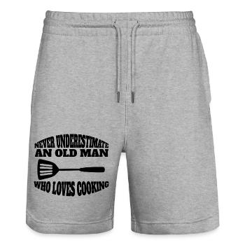 Cooking Funny Bakers Gift Hobby Chef Chef - Stanley/Stella Trainer Unisex Organic Jogging Shorts - heather grey - Front - Nik (191cm) & Marisol (170cm)