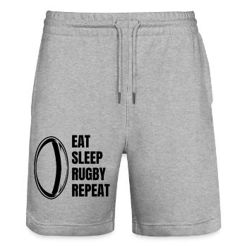 Rugby Coach Rugby Team Rugby Player Gift - Stanley/Stella Trainer Unisex Organic Jogging Shorts - heather grey - Front - Nik (191cm) & Marisol (170cm)