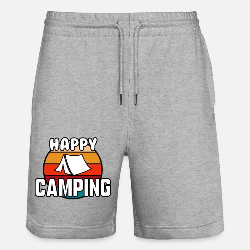 Happy camping - Short de jogging bio TRAINER Stanley/Stella unisexe - gris chiné