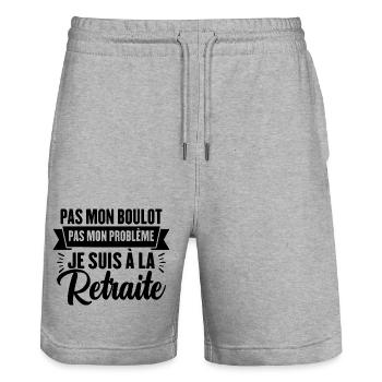 Pas Mon Problème Je Suis À La Retraite - Short de jogging bio TRAINER Stanley/Stella unisexe - gris chiné - Devant - Nik (191cm) & Marisol (170cm)