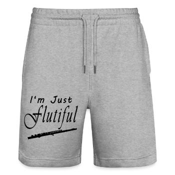 I'm Just Flutiful - Stanley/Stella Trainer Unisex Organic Jogging Shorts - heather grey - Front - Nik (191cm) & Marisol (170cm)