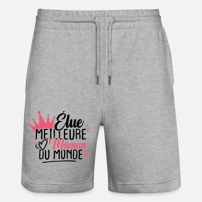 Élue meilleure maman du monde - Short de jogging bio TRAINER Stanley/Stella unisexe - gris chiné