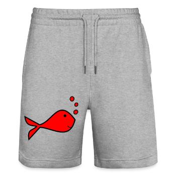 MUTTERTAG. SCHÖNEN MUTTERTAG. MAMA. ICH LIEBE DICH - Stanley/Stella Unisex Bio Joggingshorts Trainer  - Grau meliert - Vorne - Nik (191cm) & Marisol (170cm)