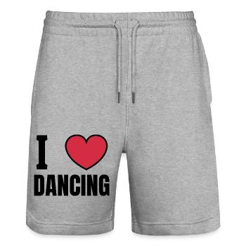 Danse Musique de danse - Short de jogging bio TRAINER Stanley/Stella unisexe - gris chiné - Devant - Nik (191cm) & Marisol (170cm)