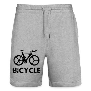Triathlon Natation Bike Run Marathon - Short de jogging bio TRAINER Stanley/Stella unisexe - gris chiné - Devant - Nik (191cm) & Marisol (170cm)