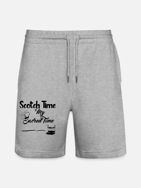 Scotch Time - Alcoholic Drink - Stanley/Stella Trainer Unisex Organic Jogging Shorts - heather grey