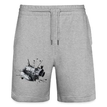 Power from Within - Cylinder Head - Stanley/Stella Trainer Unisex Organic Jogging Shorts - heather grey - Front - Nik (191cm) & Marisol (170cm)