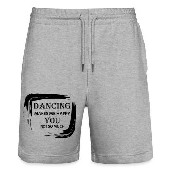 Dancing Dance Music - Stanley/Stella Unisex Bio Joggingshorts Trainer  - Grau meliert - Vorne - Nik (191cm) & Marisol (170cm)