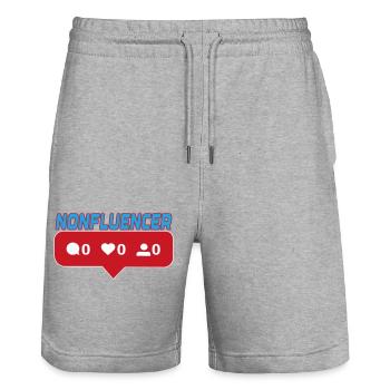 Nonfluencer Couleurs changeantes - Short de jogging bio TRAINER Stanley/Stella unisexe - gris chiné - Devant - Nik (191cm) & Marisol (170cm)