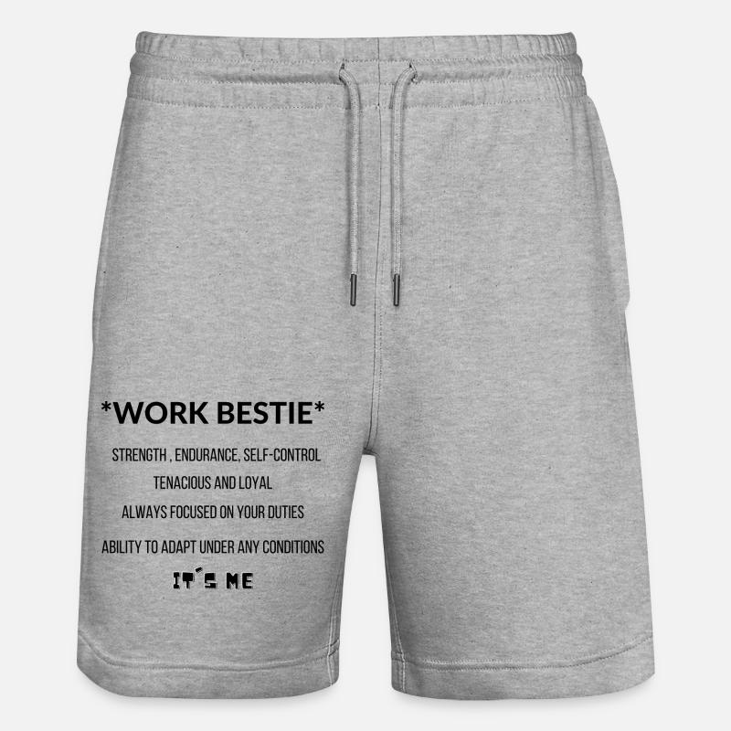 Work Bestie c’est moi - Short de jogging bio TRAINER Stanley/Stella unisexe - gris chiné