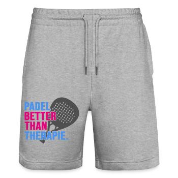 Padel padel tennis padel therapy padel tennis sport - Stanley/Stella Trainer Unisex Organic Jogging Shorts - heather grey - Front - Nik (191cm) & Marisol (170cm)