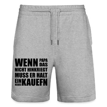 Handwerker Handyman Handwerk Werkzeug Baustelle - Stanley/Stella Unisex Bio Joggingshorts Trainer  - Grau meliert - Vorne - Nik (191cm) & Marisol (170cm)